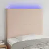 vidaXL Tête de lit à LED Cappuccino 80x5x118/128 cm Similicuir