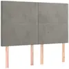 vidaXL Tête de lit à LED Gris clair 144x5x118/128 cm Velours