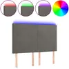 vidaXL Tête de lit à LED Gris foncé 144x5x118/128 cm Velours