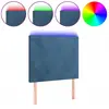 vidaXL Tête de lit à LED Bleu foncé 80x5x118/128 cm Velours