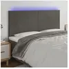 vidaXL Tête de lit à LED Gris foncé 160x5x118/128 cm Velours