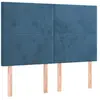 vidaXL Tête de lit à LED Bleu foncé 144x5x118/128 cm Velours