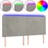 vidaXL Tête de lit à LED Gris clair 200x5x118/128 cm Velours