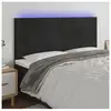 vidaXL Tête de lit à LED Noir 200x5x118/128 cm Velours