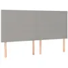 vidaXL Tête de lit à LED Gris clair 180x5x118/128 cm Tissu