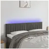 vidaXL Tête de lit à LED Gris foncé 144x5x78/88 cm Velours