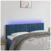 vidaXL Tête de lit à LED Bleu foncé 144x5x78/88 cm Velours