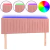 vidaXL Tête de lit à LED Rose 144x5x78/88 cm Velours