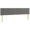 vidaXL Tête de lit à LED Gris clair 180x5x78/88 cm Velours