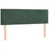 vidaXL Tête de lit à LED Vert foncé 144x5x78/88 cm Velours
