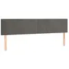 vidaXL Tête de lit à LED Gris foncé 200x5x78/88 cm Velours
