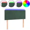 vidaXL Tête de lit à LED Vert foncé 200x5x78/88 cm Velours