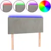 vidaXL Tête de lit à LED Gris clair 90x5x78/88 cm Velours