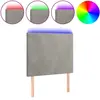 vidaXL Tête de lit à LED Gris clair 100x5x78/88 cm Velours