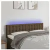 vidaXL Tête de lit à LED Marron Foncé 144x5x78/88 cm Tissu
