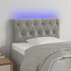 vidaXL Tête de lit à LED Gris clair 80x7x78/88 cm Velours
