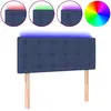 vidaXL Tête de lit à LED Bleu 90x5x78/88 cm Tissu