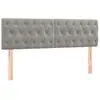 vidaXL Tête de lit à LED Gris clair 160x7x78/88 cm Velours