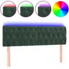vidaXL Tête de lit à LED Vert foncé 160x7x78/88 cm Velours