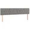 vidaXL Tête de lit à LED Gris clair 180x7x78/88 cm Velours