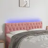 vidaXL Tête de lit à LED Rose 160x7x78/88 cm Velours