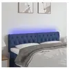 vidaXL Tête de lit à LED Bleu 160x7x78/88 cm Tissu