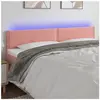 vidaXL Tête de lit à LED Rose 180x5x78/88 cm Velours