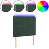 vidaXL Tête de lit à LED Vert foncé 80x5x78/88 cm Velours