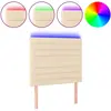 vidaXL Tête de lit à LED Crème 100x5x78/88 cm Tissu