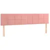 vidaXL Tête de lit à LED Rose 180x5x78/88 cm Velours