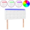 vidaXL Tête de lit à LED Blanc 100x5x78/88 cm Similicuir