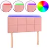 vidaXL Tête de lit à LED Rose 160x5x78/88 cm Velours