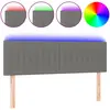 vidaXL Tête de lit à LED Gris foncé 144x5x78/88 cm Tissu