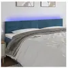 vidaXL Tête de lit à LED Bleu foncé 200x5x78/88 cm Velours