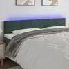vidaXL Tête de lit à LED Vert foncé 160x5x78/88 cm Velours