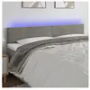 vidaXL Tête de lit à LED Gris clair 180x5x78/88 cm Velours