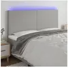 vidaXL Tête de lit à LED Gris clair 160x5x118/128 cm Tissu