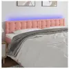 vidaXL Tête de lit à LED Rose 200x5x78/88 cm Velours