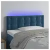 vidaXL Tête de lit à LED Bleu foncé 100x5x78/88 cm Velours