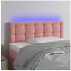 vidaXL Tête de lit à LED Rose 100x5x78/88 cm Velours