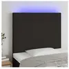 vidaXL Tête de lit à LED Noir 90x5x118/128 cm Tissu