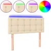 vidaXL Tête de lit à LED Crème 200x5x78/88 cm Tissu