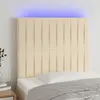vidaXL Tête de lit à LED Crème 90x5x118/128 cm Tissu