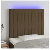 vidaXL Tête de lit à LED Marron foncé 90x5x118/128 cm Tissu