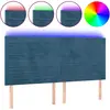 vidaXL Tête de lit à LED Bleu foncé 160x5x118/128 cm Velours