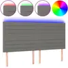 vidaXL Tête de lit à LED Gris foncé 200x5x118/128 cm Tissu