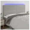 vidaXL Tête de lit à LED Gris clair 180x5x118/128 cm Tissu