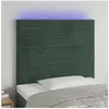 vidaXL Tête de lit à LED Vert foncé 80x5x118/128 cm Velours