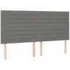 vidaXL Tête de lit à LED Gris foncé 160x5x118/128 cm Tissu