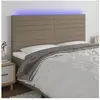 vidaXL Tête de lit à LED Taupe 160x5x118/128 cm Tissu